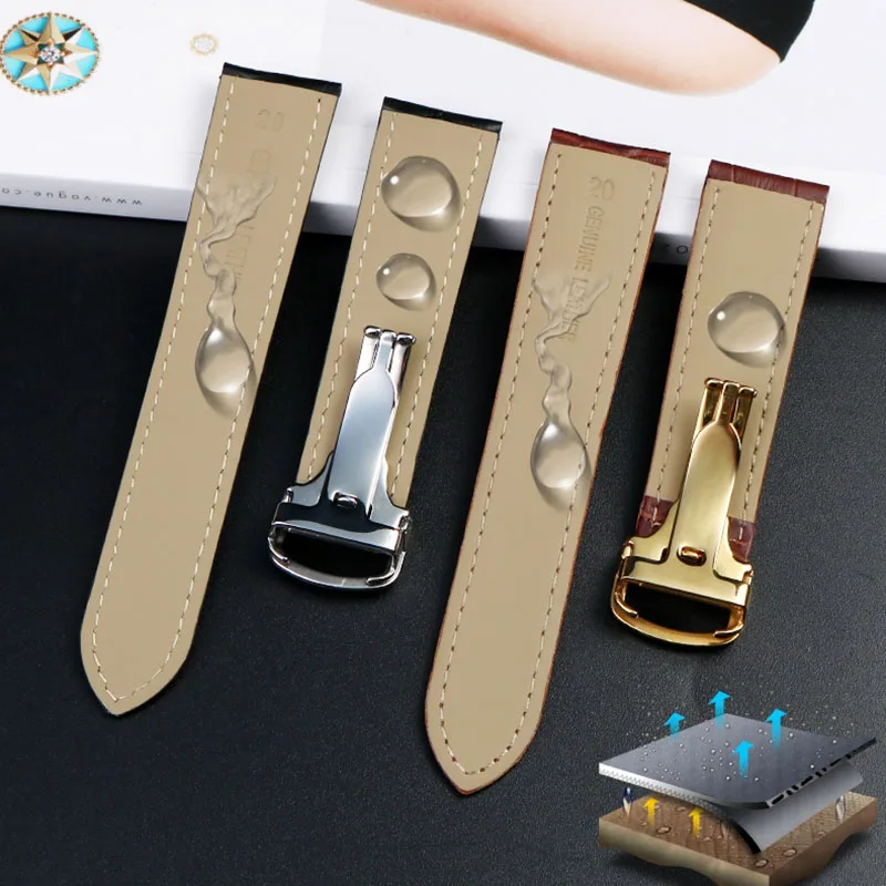 Ремешок сменный из натуральной кожи для наручных часов браслет-цепочка мужчин и