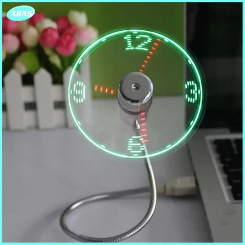 

Real Time Display True Clock Fan Flexible Gooseneck Led Clock Cool Usb Fan Hand Mini Durable Adjustable Clock Fan Fan