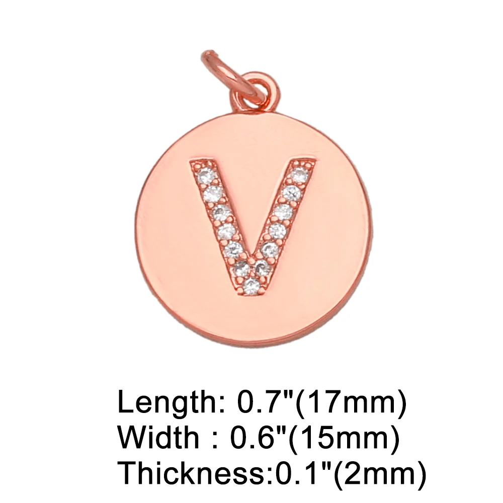 OCESRIO маленький розовое золото 26 подвески-буквы для изготовления ювелирных