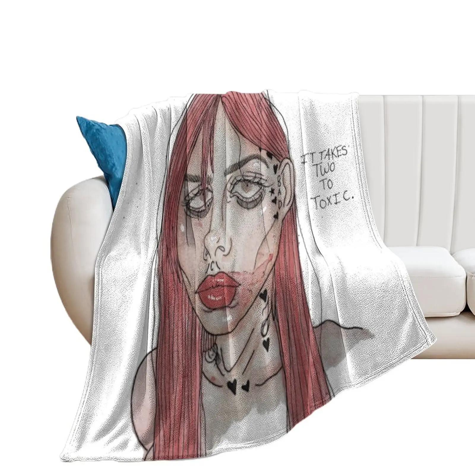 Огромное декоративное одеяло для дивана Crazy Girls - Toopoor