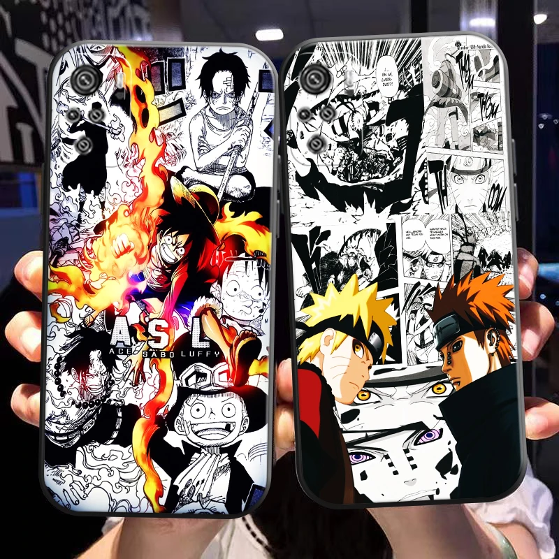 

Naruto One Piece Dragon Ball Phone Case For Xiaomi Redmi Note 10 5G 10S 10T Pro Coque Soft Back Liquid Silicon Black Funda