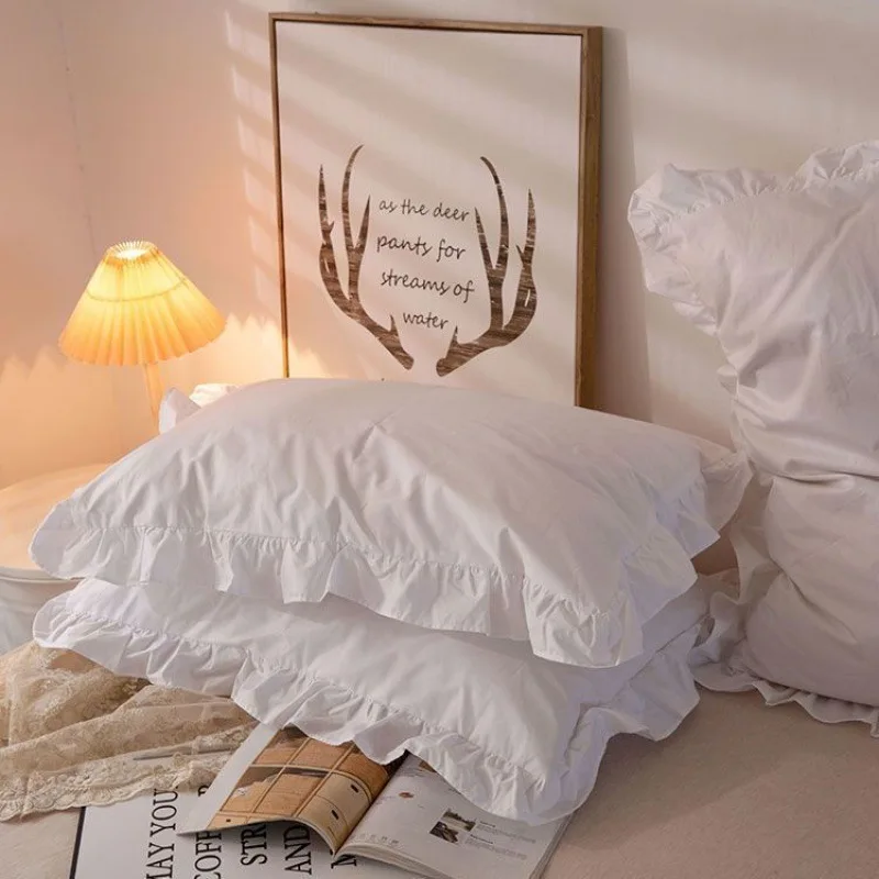 

Lace Pillow Cover Solid Color Ruffle Edge Household Multi Color Reactive Printing Dyeing Process