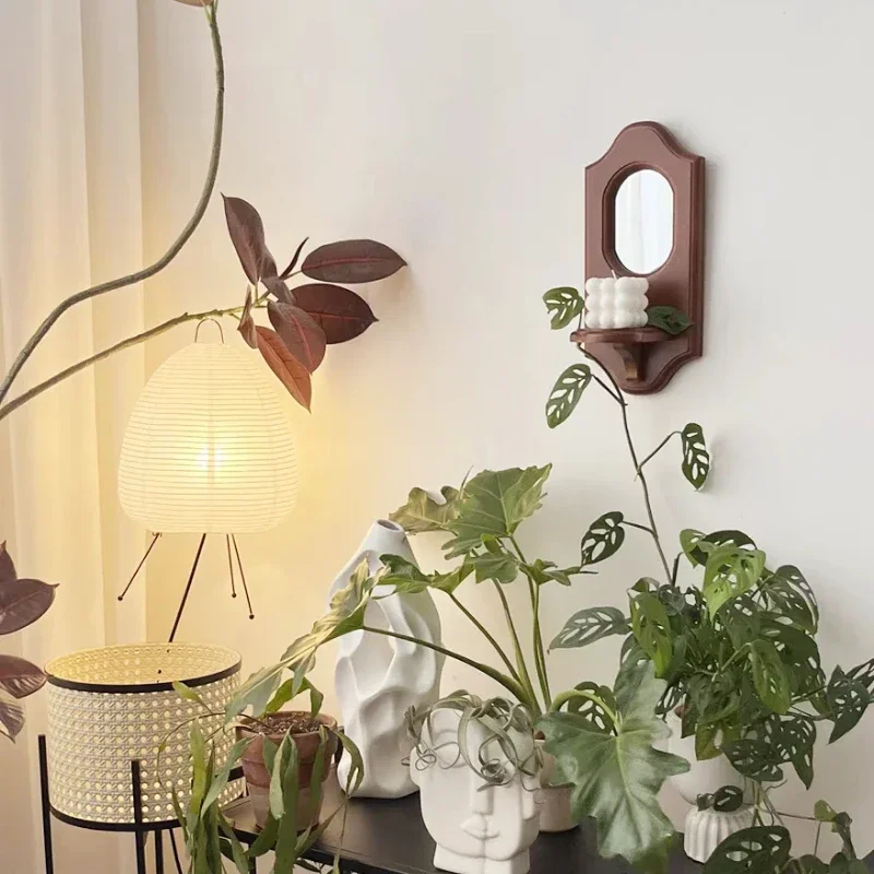 Новинка винтажное зеркало из массива дерева в стиле ретро для спальни крыльца