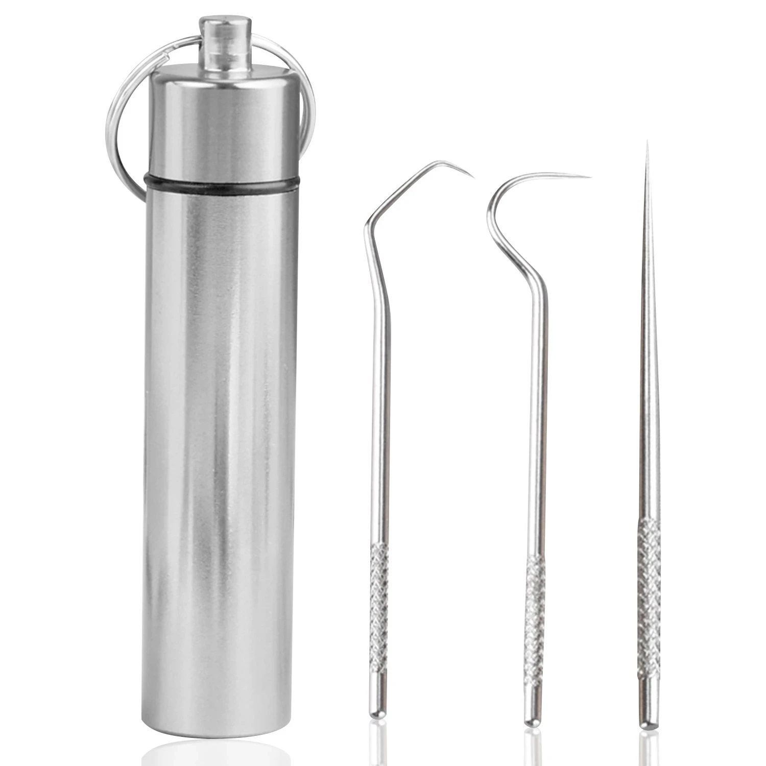 

3Pcs Toothpicks Pocket Set Outdoor Edc Portable Multi-Purpose Toothpick Fruit Fork Camping Tool with Toothpick Storage Tube