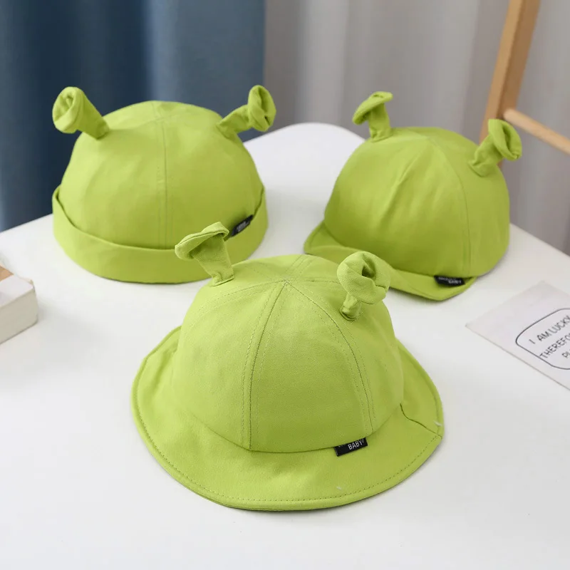 

Green Spring and Autumn Hat Thin Section Baby Peak Cap Fisherman Hats Children's Protection UV Outdoor Essential Sun s