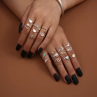 19pcs woman stainless steel ring bohemia vintage jewelry devils eye set of rings adjustable opening gothic gift 2022 trendy