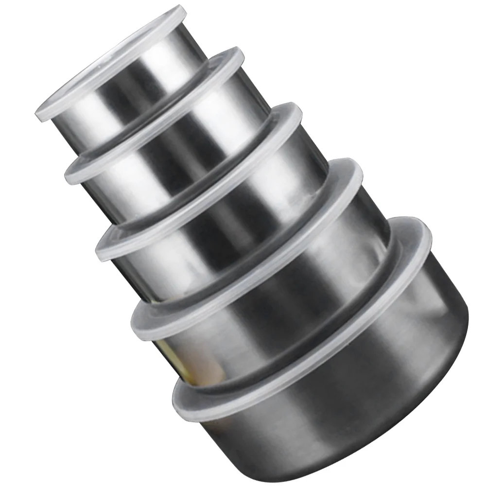 

Bowl Bowls Container Storage Containers Lid Food Nesting Mixing Stainless Prep Steel Metal Big Snack Box Lids Noodle Fridge Meal