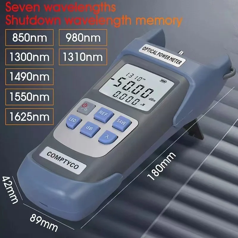 FTTH Fiber Power Meter AUA-G510A Fiber Optic Cable Tester-70dB~+10dB/-50dB~+26dB SC/FC/ST Connector LED Light