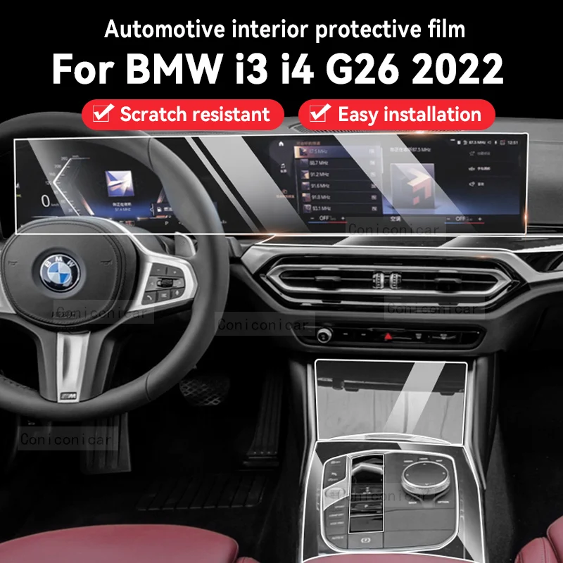 

For BMW i3 i4 G26 2022 Car Interior TPU Gearbox Panel Sticker Anti-Scratch Protective Cover Film Decoration Repair Accessories