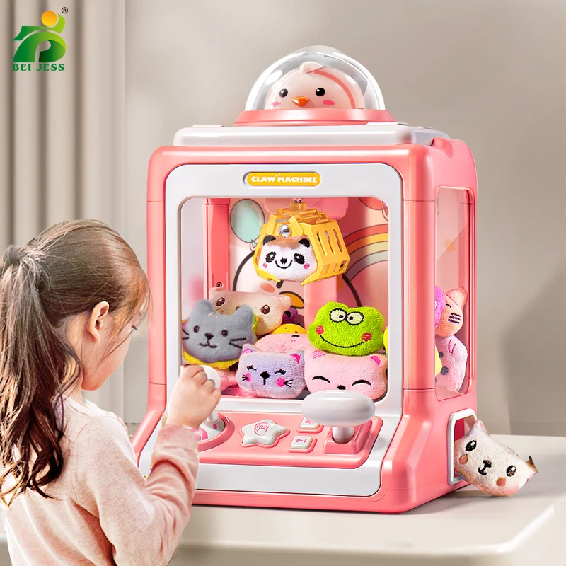 Kid Electric Claw Machine Mini Gashapon Girls Doll Crane Game Automatic Hobbies Educational Toy For Children Free Shipping