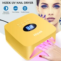 hizek uv gel nail lamp 54w nail dryer automatic sensor lcd display adjustable screen 2 usb charging ports and 3 timer setting
