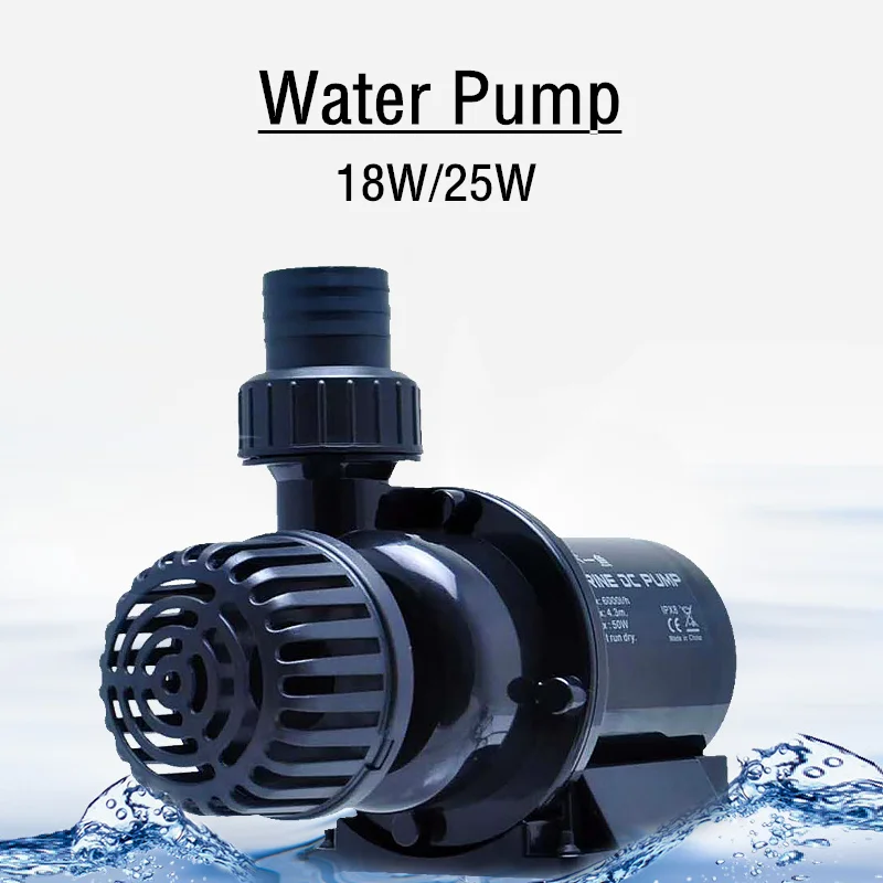 

18/25W Aquarium DC 24V Water Circulation Frequency Conversion Water Pump for Fish Tank Filter Submersible Fountain Pump 2500L/H