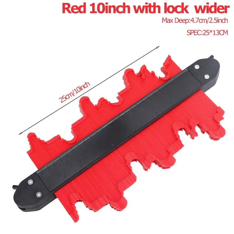 

10-дюймовый контурный калибр, измерительный дубликатор, измерители толщины профиля, контурный шаблон, копировальный Дубликатор для деревообрабатывающих инструментов