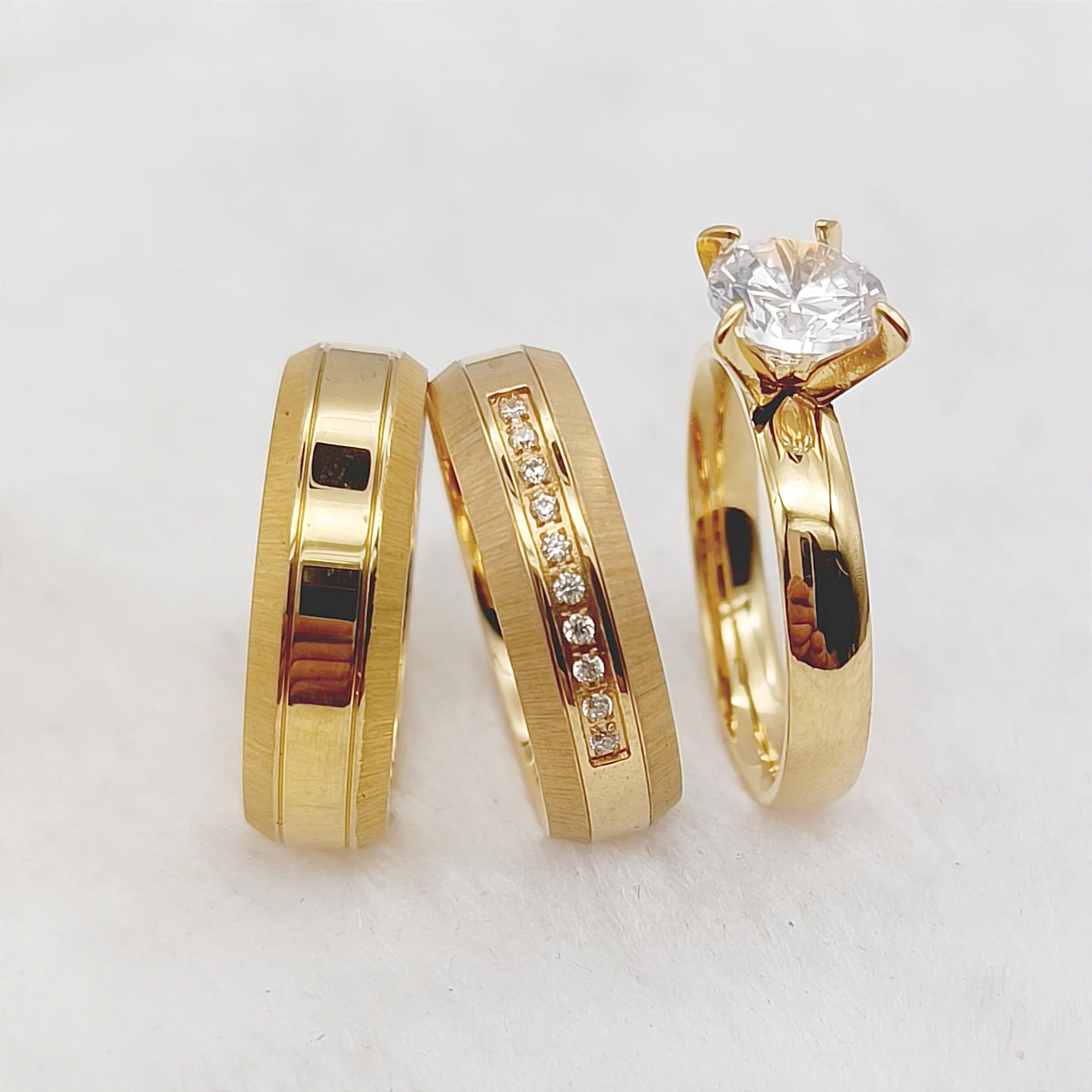 

Кольцо для влюбленных из нержавеющей стали с покрытием 24-каратным золотом