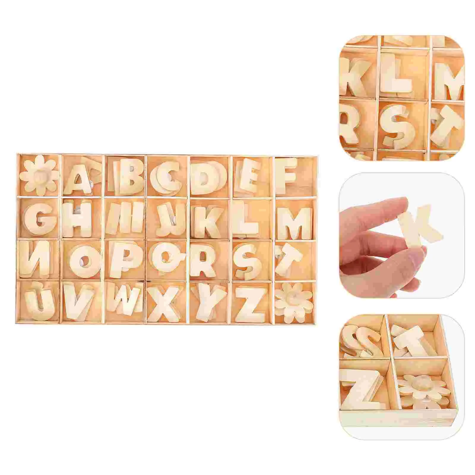 

1 коробка, простая деревянная буква с вырезом, пустая буква с вырезом, Детская развивающая игрушка