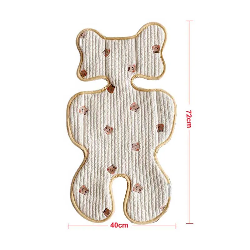 Baby Stroller Liner Cushion Cotton Mattress Embroidery Cartoon Bear Diaper Changing Pad Mat Newborn Carriages Pram Accessories images - 6