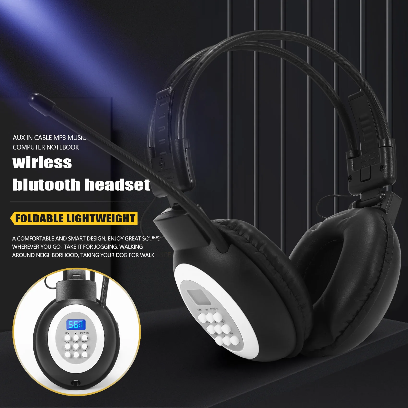 Портативные индивидуальные наушники с FM-радио беспроводная гарнитура со