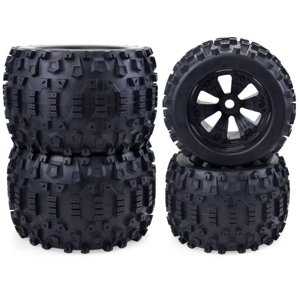 Фото DroMa4PCS 170MM 165MM Комплект колесных дисков и шин для монстер-трака с шестигранной втулкой 17 мм для радиоуправляемых внедорожных автомобилей масштаба 1/8 HPI Redcat Rovan Savage №3