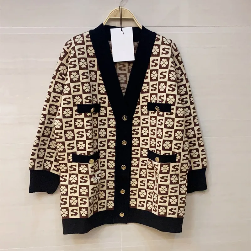 New Woman Jacket Coat Fashion Printing Cardigans for Women Knitted Loose Spring Autumn Women Jacket Coat for Women