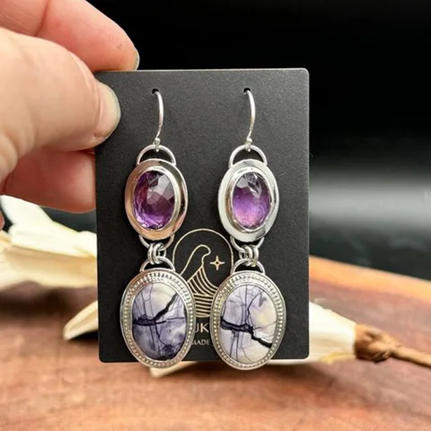 Серебряные винтажные серьги-капельки НовоПублик