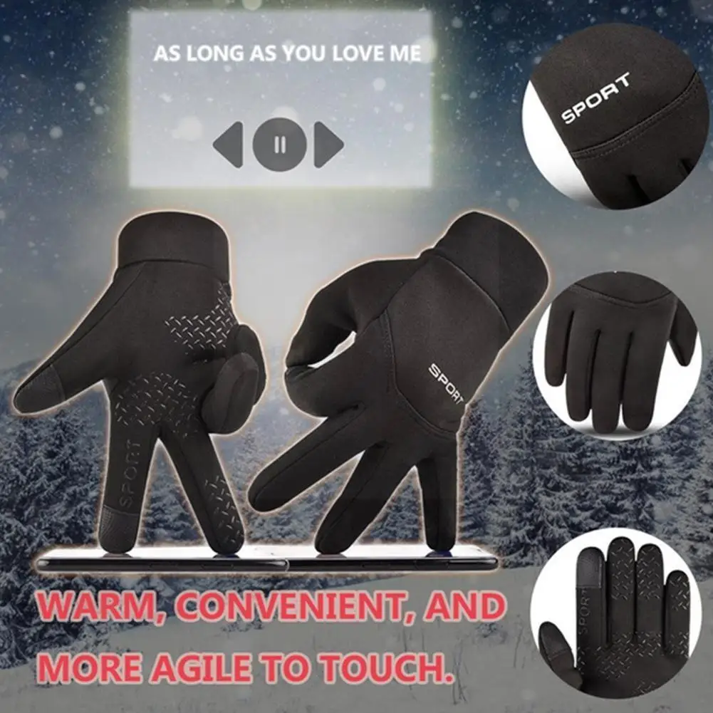 

Winter Warm Touchscreen Motorcycle Gloves For Ski Waterproof Cycling Fluff Warm Gloves Cold Weather Windproof Motos Gloves R2e6