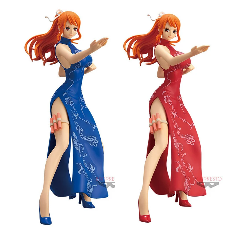 

Nami One Piece Figure Anime Model Glitter Glamours Collection Genuine Figurine Onepiece Kung Fu Style Cheongsa Toy Action Figure