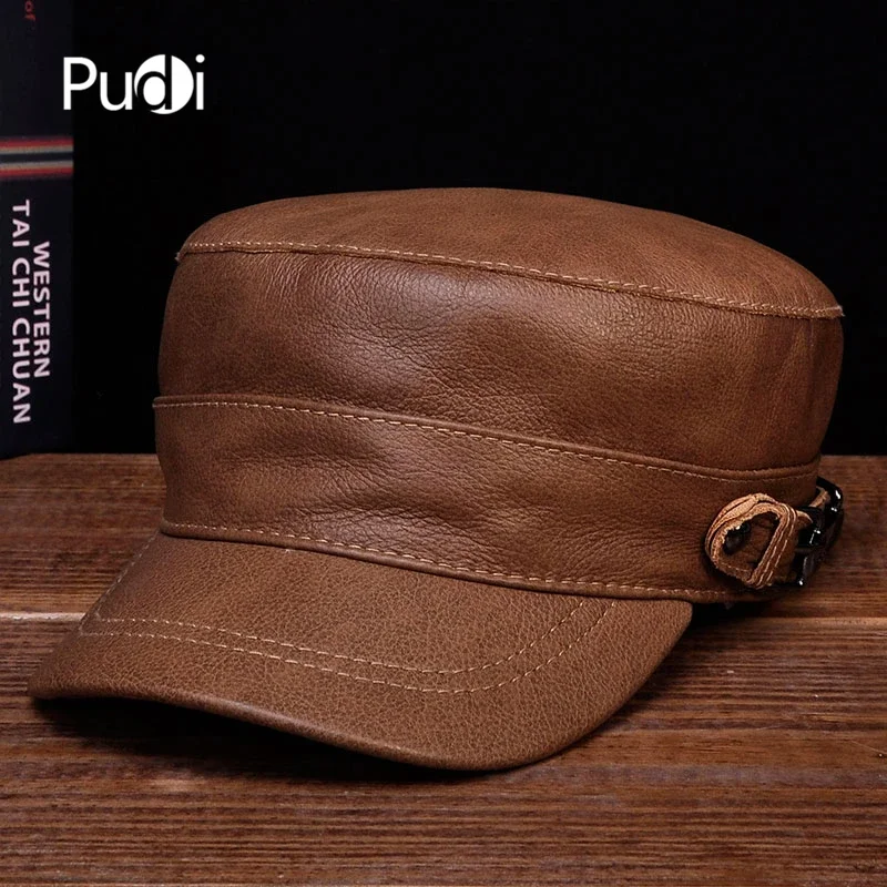 Pudi новый мужской женский берет из натуральной кожи унисекс кепки-ведра береты HL108