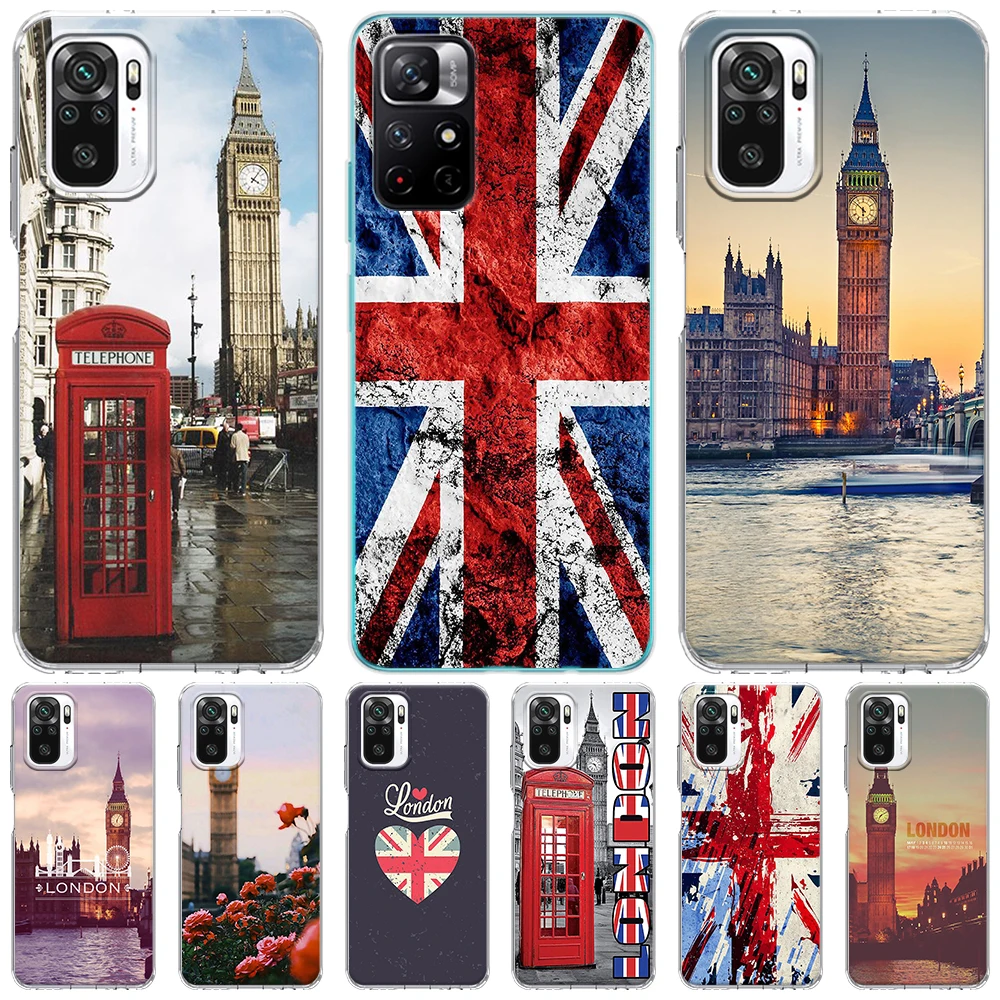 

Phone Case for Xiaomi Redmi Note 11 10 9S K40 9 8 Pro Flag United Kingdom London Shell 8T 9T 7A 10C 11E 11T 11S TPU Soft Cover