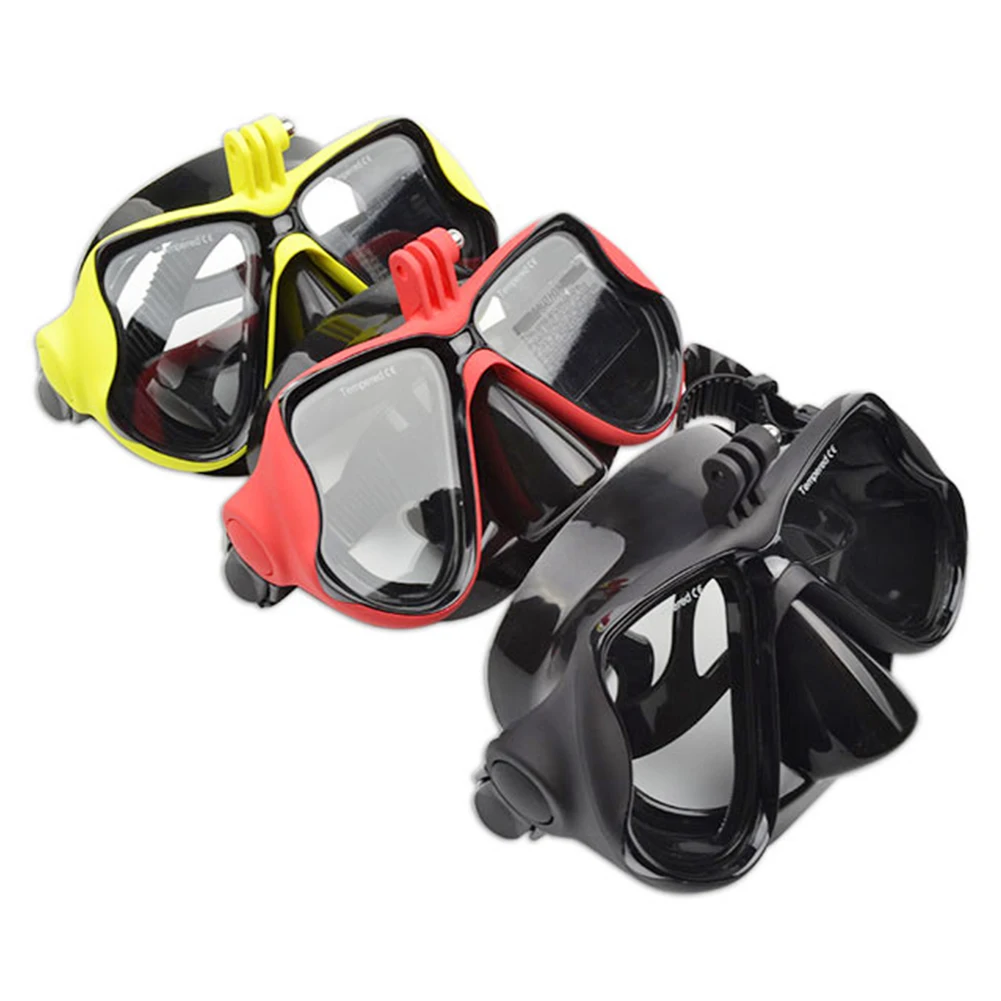 

Scuba Dive Mask with Camera Mount Diving Glass Anti-Fog Tempered Glass Swimming Goggles 3/4+/5 for Freediving Snorkeling