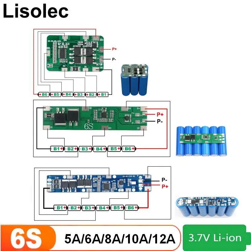 Защитная плата заряда 6S BMS 24 в 6S 18650 21700 литий-полимерная батарея 5A 6A 8A 10A 12A зарядное устройство для инструментов