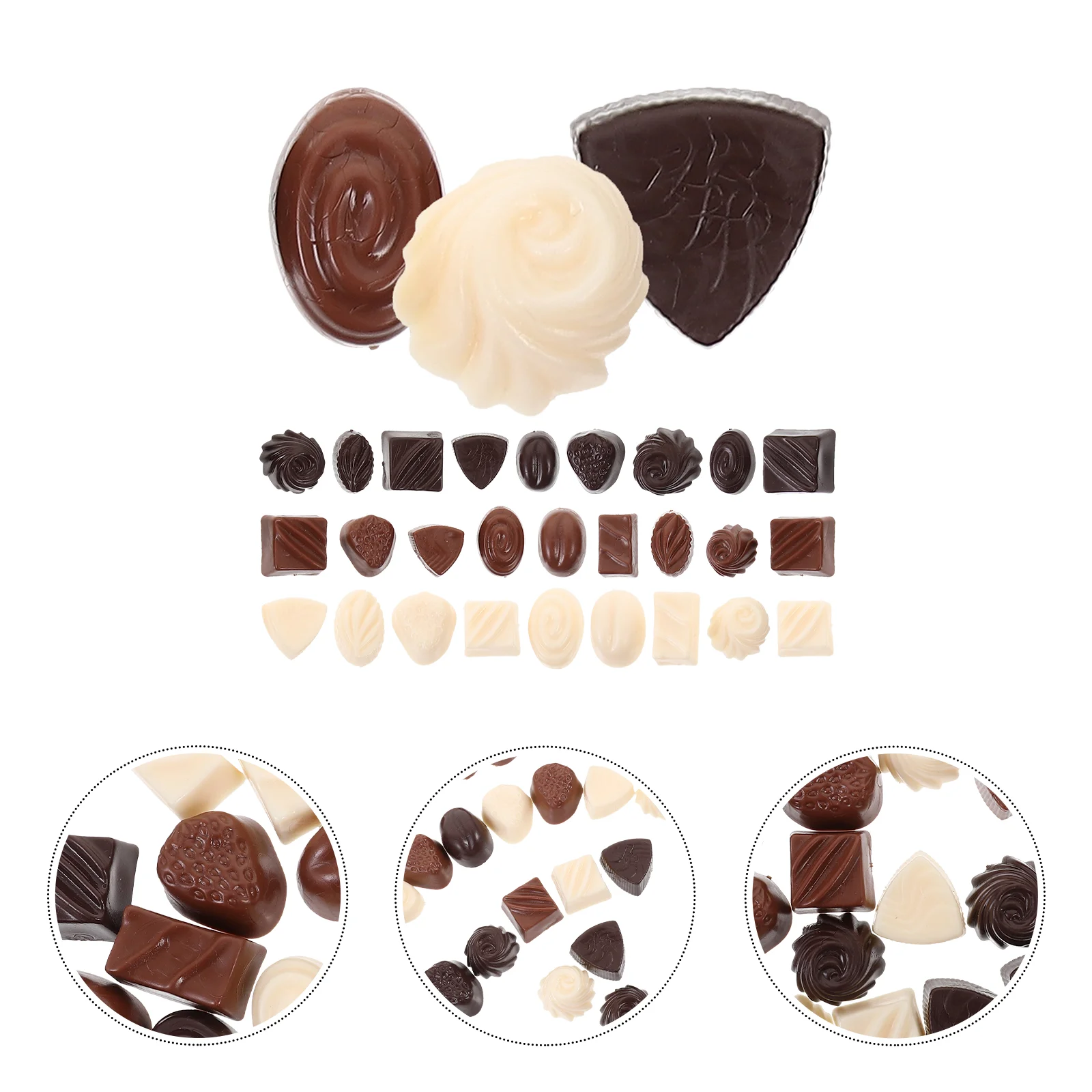 

30 Pcs Small Fake Chocolate Bulk Home Decor Chocolates Desktop Model Pvc Multi-function Interesting Tabletop