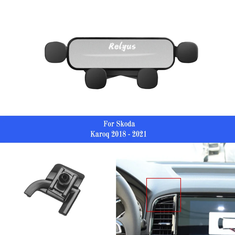 

Car Mobile Phone Holder Smartphone Air Vent Mounts Holder Gps Stand Bracket for Skoda Karoq 2018-2021 Auto Accessories