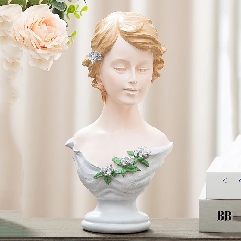 

Nordic Elegant lady Resin Statue Living Room Decor Figurines Sculptures Modern Style Art Home Decoration Crafts Desktop Ornament