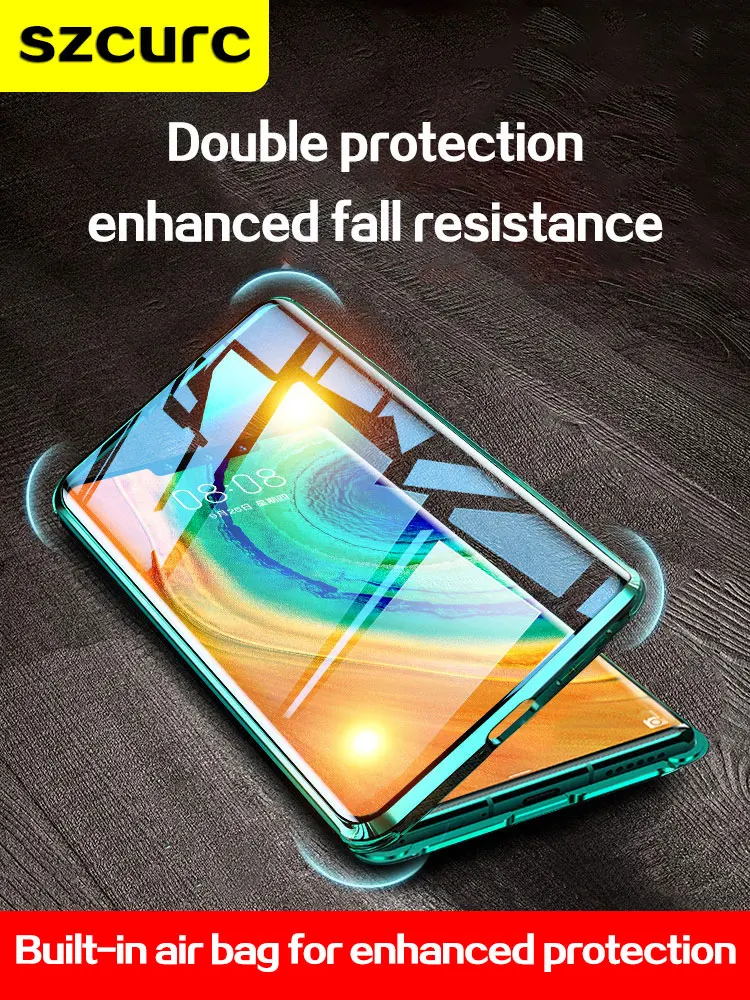 For Huawei Mate 50 Pro + Phone Case.New 360° Full Protection Magnetic Adsorption Glass honour Magic 3 SE 50 V40 30 P40 P30 cover