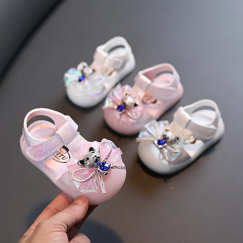 

Infant Girls Sandals Summer Baby Shoes Cute Bear Graphical Bow Princesses Shoes Toddler Kid Children Sandal Soft First Walkers