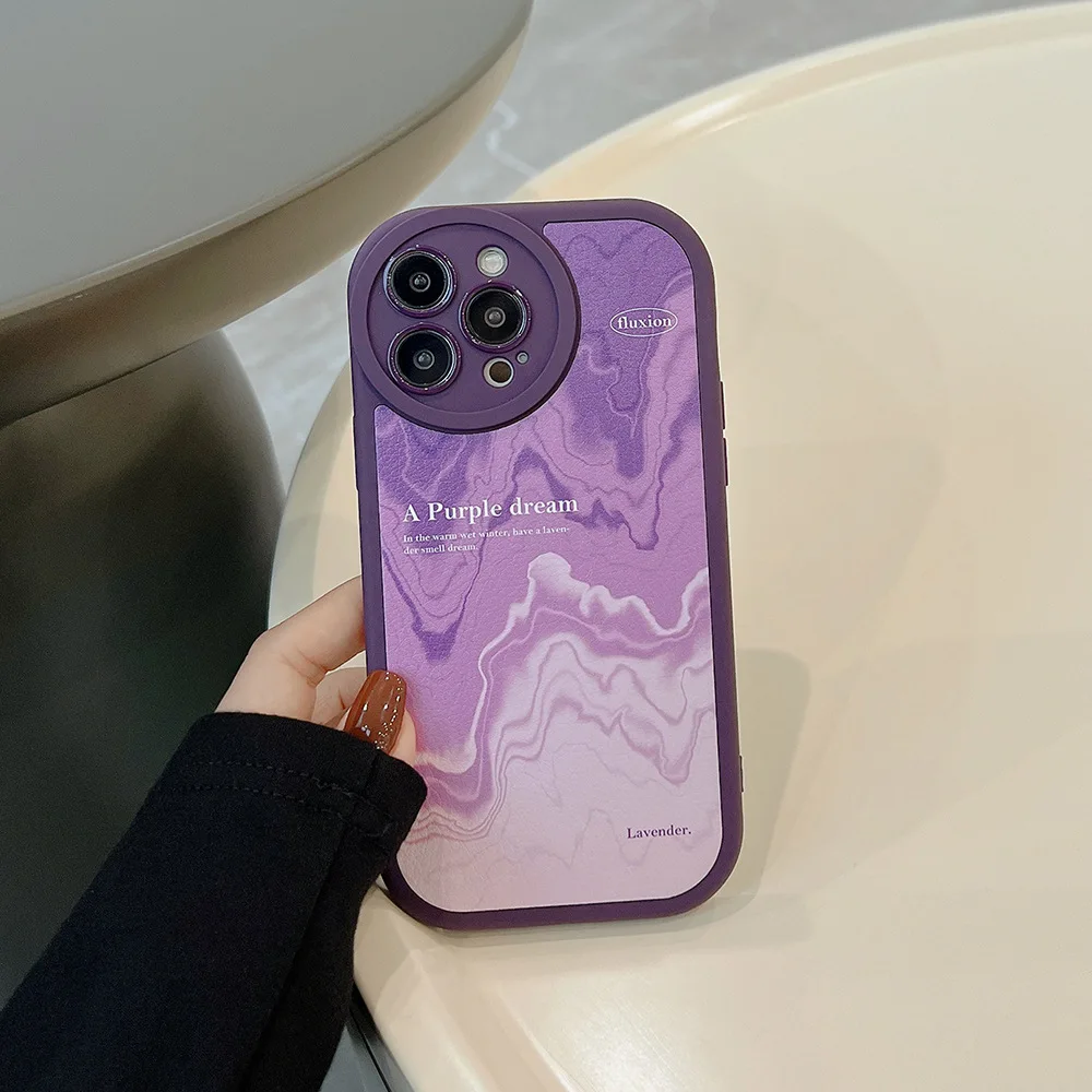 Retro Wave Ripple Purple Dream Fantasy Art Phone Case For IPhone 14 13 11 12 Pro Max Xr Mini Xs Max 14 Plus Case Cute Soft Cover