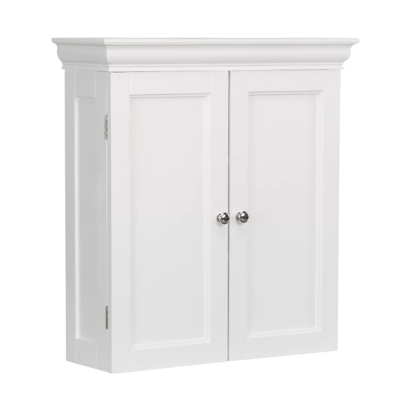 

Teamson Home Stratford Two Door Removable Wall Cabinet with Two Contemporary Style Doors, White