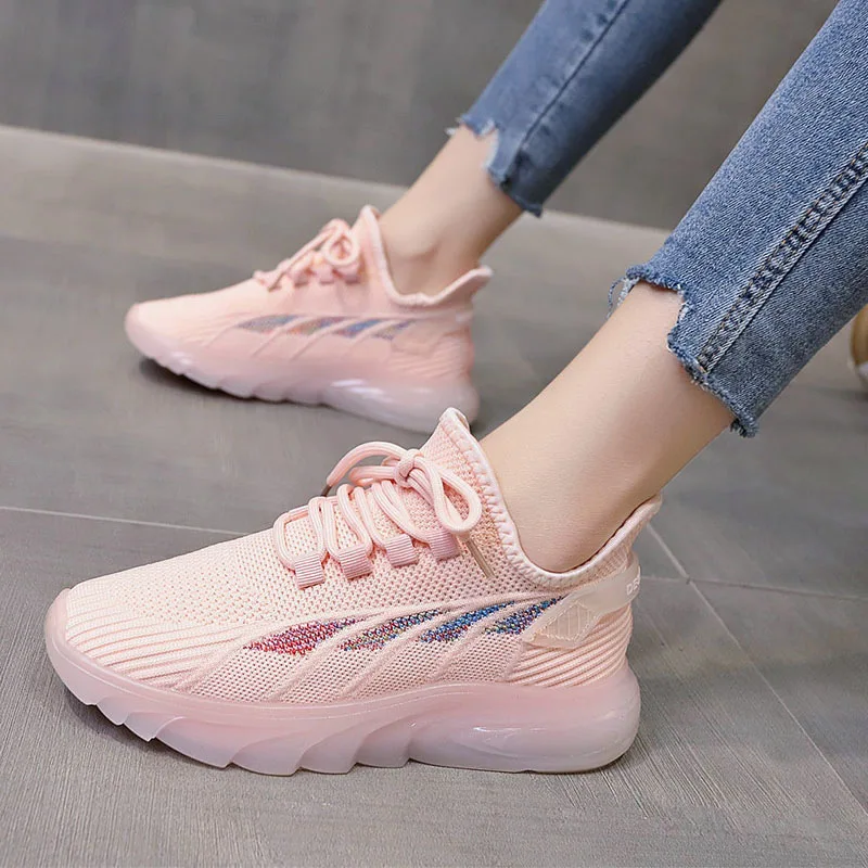 

New Breathable Soft Sole Shock Absorbing Sports Shoes Lightweight Fitness Mesh Women's Shoes Casual Women's Shoes