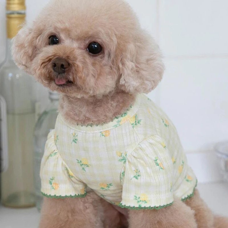 Летняя рубашка для собак полосатая куртка одежда щенков костюмы маленьких