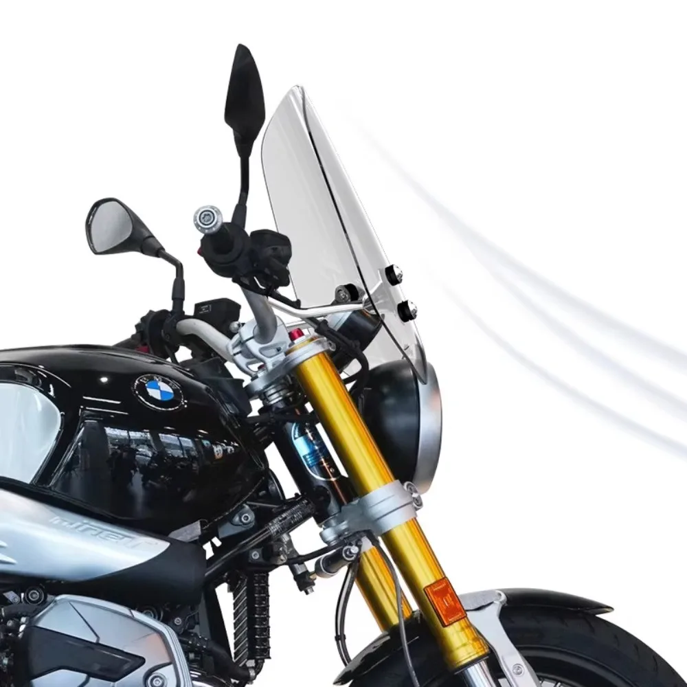 Фото Ветровое стекло для мотоцикла R NineT R9T R 9 T Pure Racer Scrambler Urban G/S, передний ветроотражатель, ретро-деталь для кафе-рейсера №5