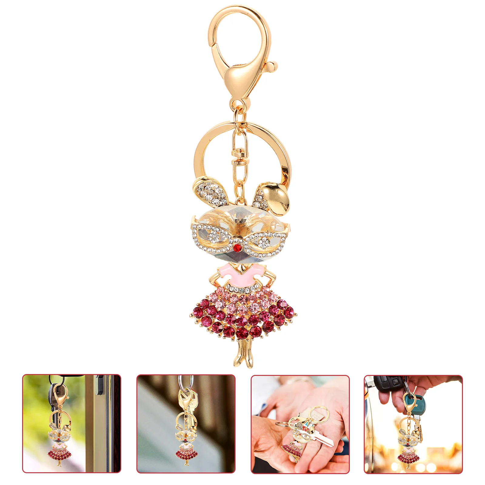 

Bunny Keychain Backpack Pendants Metal Wallet Lovely Rabbit Keychains Car Keys Keyrings Ornament