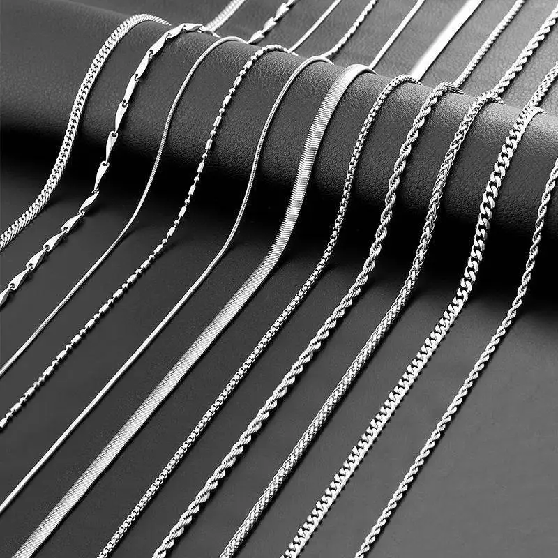 Ожерелье кубинское из нержавеющей стали в стиле панк для мужчин и женщин длинное