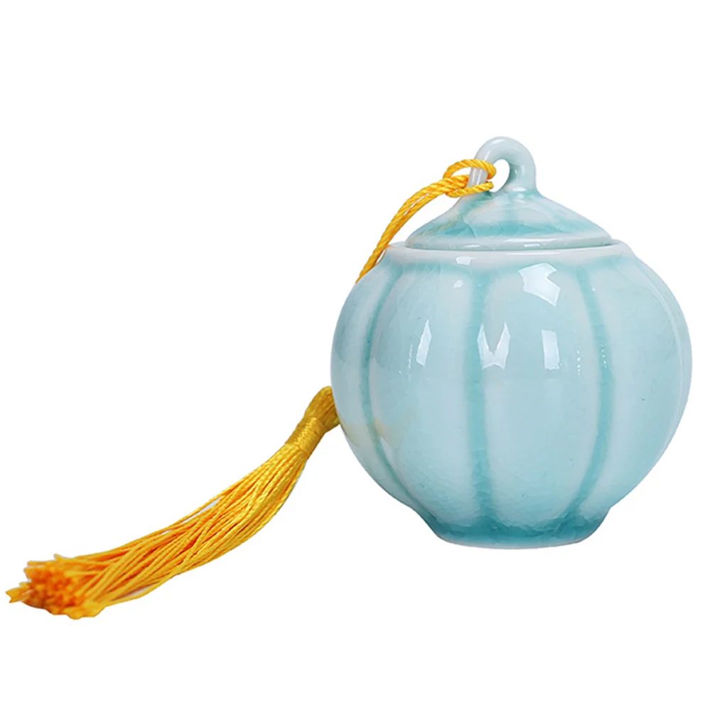 

Tea Canister Jar Ceramic Pumpkin Container Can Mini Tin Seasoning Loose Flour Coffee Bean Dispenser Pot Storage Shape Grain