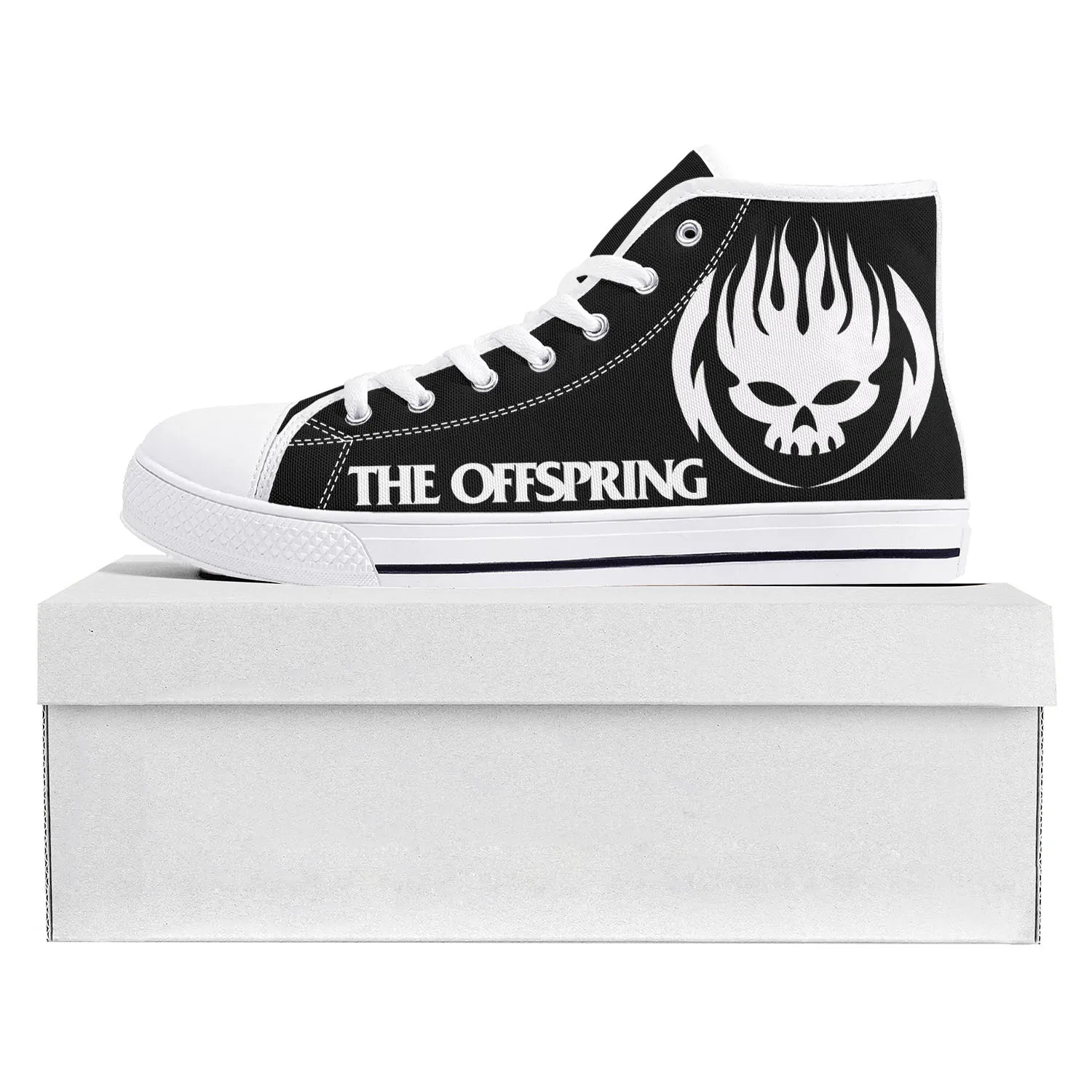 The Offspring Rock Band High Top High Quality Sneakers Mens Womens Teenager Canvas Sneaker Casual Couple Shoes Custom Shoe White