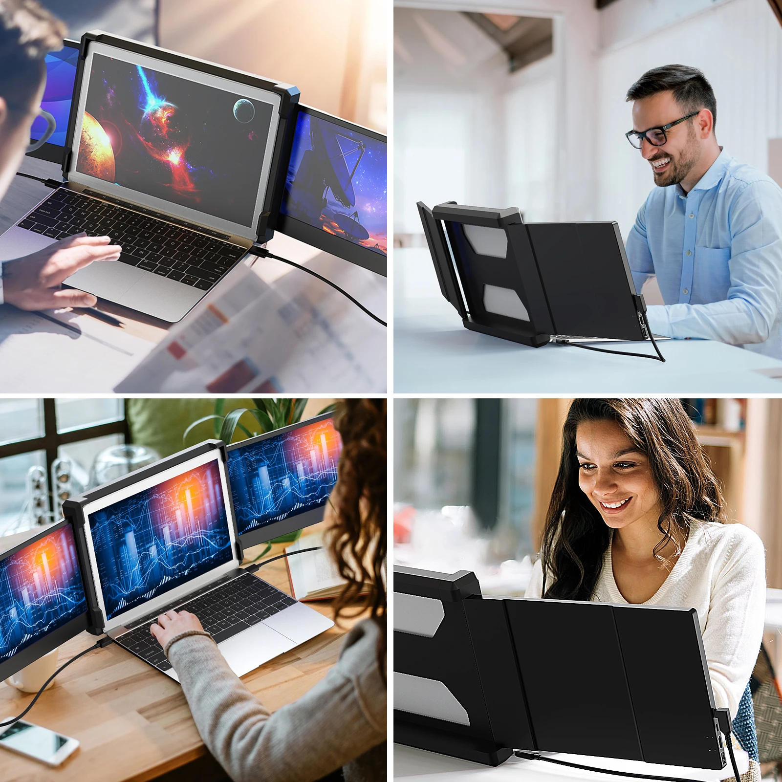 12inch 1920x1080 Dual Portable IPS Monitor USB-C HDMI Gaming Display FHD PS4 Screen for PC Triple Laptop Extender - купить по