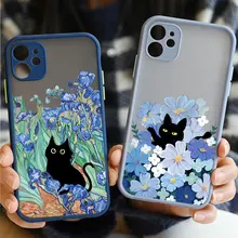 Retro Oil Painting Van-Gogh Cat Phone Case for IPhone 15 13 12 11 Pro Max Mini 14 7 8 Plus SE2020 X XS XR Shockproof Hard Covers