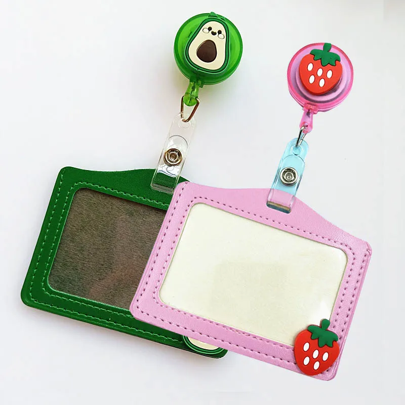 

Cartoon Cute Retractable Card Holder Protector Cover Bank Credit ID Card Holders Badge Bag Child Bus Business Card Cover Case