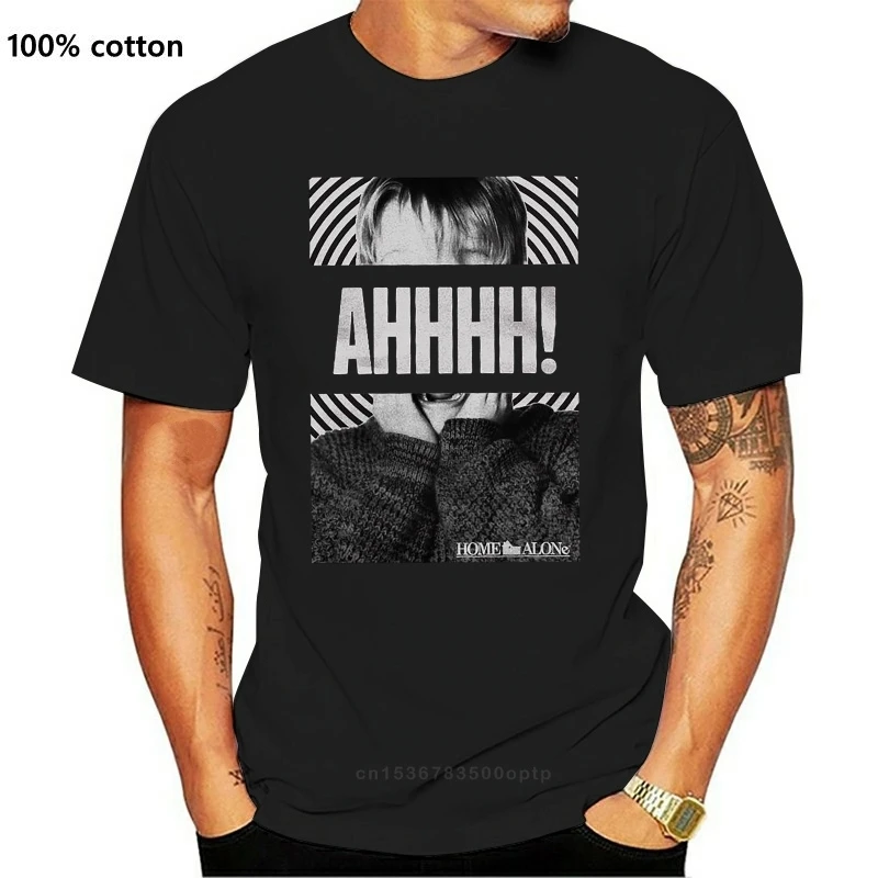 Мужская футболка для дома Кевин черная забавная на спирали новинка Женская |