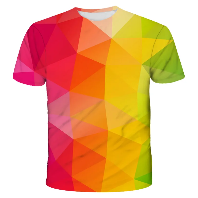 

2022New Gradient Color Kid Colorful T Shirt 3D Print Shirt Animal Lovely Pattern Tops Boys Girls Squirrel Tee Child T-shirt Top