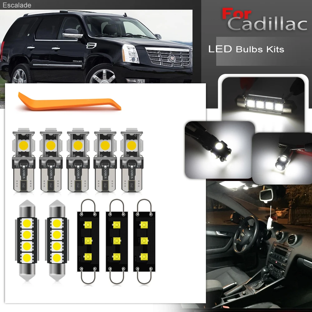 

Подходит для 2007-2014 Gen3 Cadillac Escalade полный белый Canbus Модернизированный интерьер автомобиля посылка светильник лампы Замена